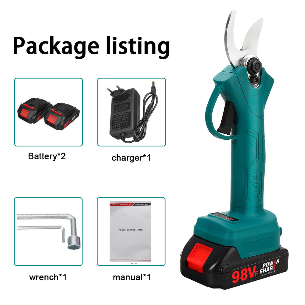 21V 30mm Cordless Electric Scissors 3 Gears Pruning Shears Tree Branch Pruner Garden Tools