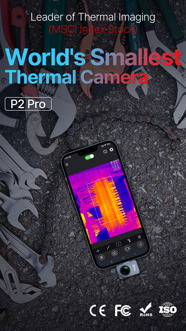 GreenZech Elite Mobile 256 | High-Resolution Smartphone Thermal Camera | 256x192 HD Infrared Imager for PCB & HVAC Diagnostics (Android Type-C)