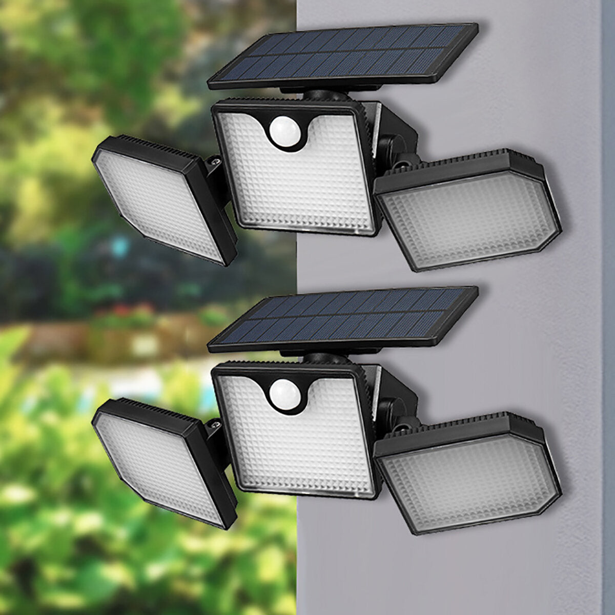 1/2 Pcs 20W 230 LED Solar Power Street Light Double Head Spotlight Motion Sensor Wall Lamp Yard Path Outdoor Lighting