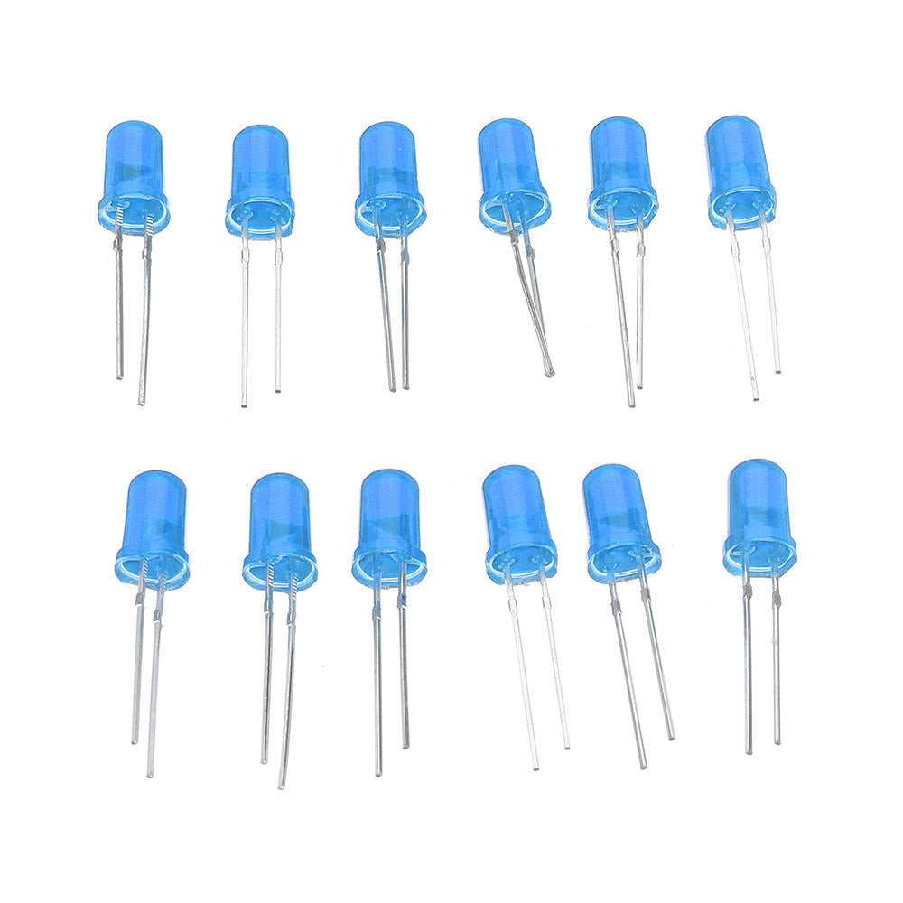 10pcs DIY Blue LED Round Flash Electronic Production Kit Component Soldering Training Practice Board