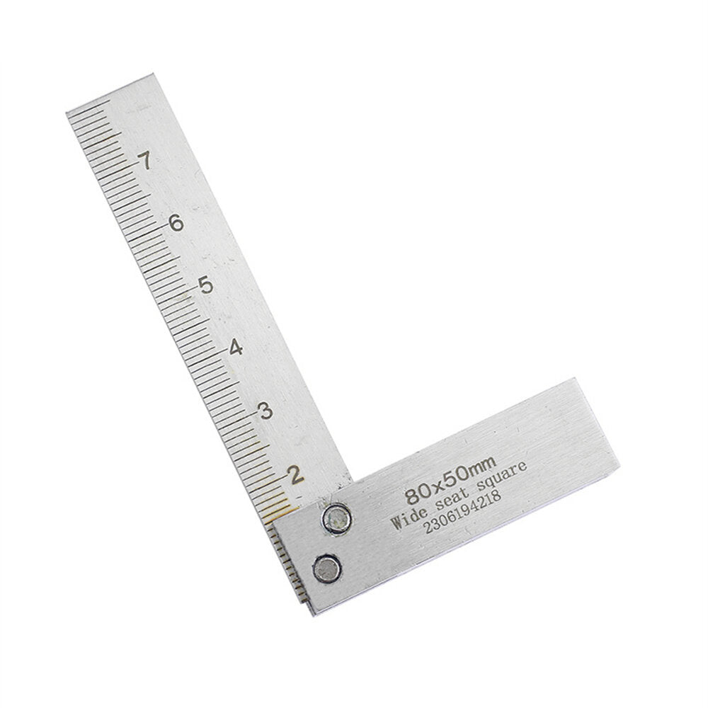 High Precision Stainless Steel Right Angle Ruler with Laser Etched Scale for Woodworking & Carpentry - 90 Degree Angle