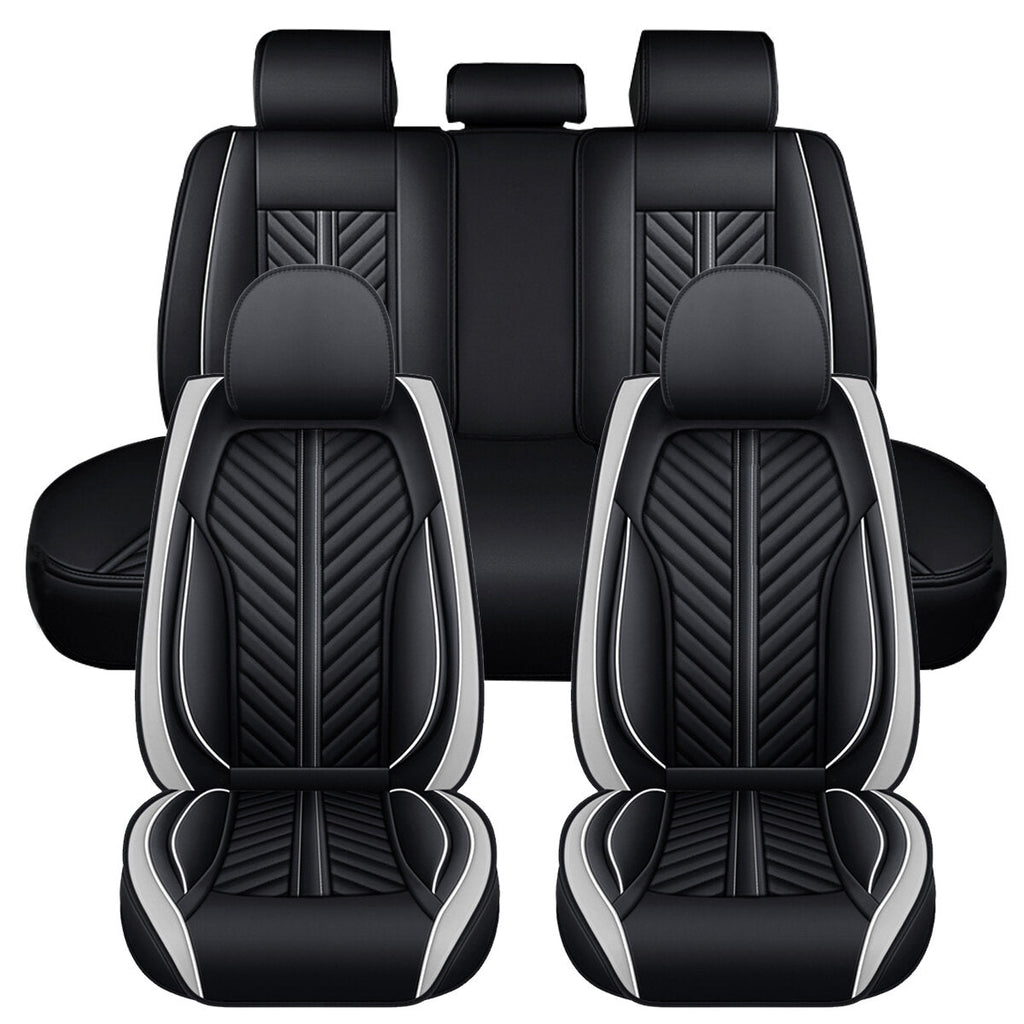 5D 5 Seats PU Leather Full set Car Seat Covers Universal Seat Cushion Pad Mad protector
