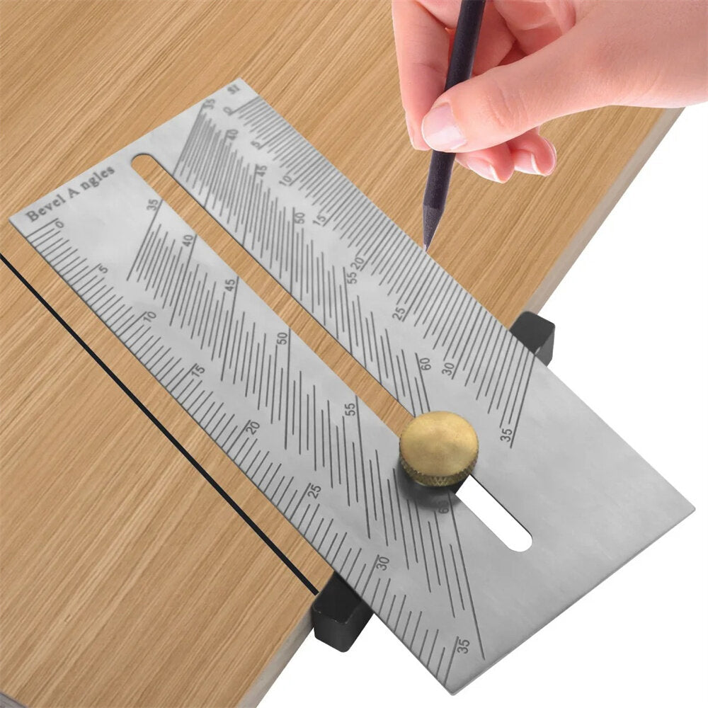 30cm Stainless Steel Multi-Function Square Ruler for Accurate Woodworking Measurements, Lightweight & Portable