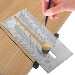 30cm Stainless Steel Multi-Function Square Ruler for Accurate Woodworking Measurements, Lightweight & Portable