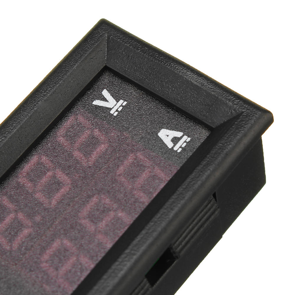 10pcs Mini Digital Voltmeter Ammeter DC 100V 10A Voltmeter Current Meter Tester Blue+Red Dual LED Display