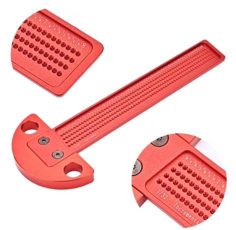 Woodworking T-Square Ruler - Precision Aluminum Alloy, Ergonomic Handle, 1/32" Hole Spacing, 10.35" Length, Versatile Tool