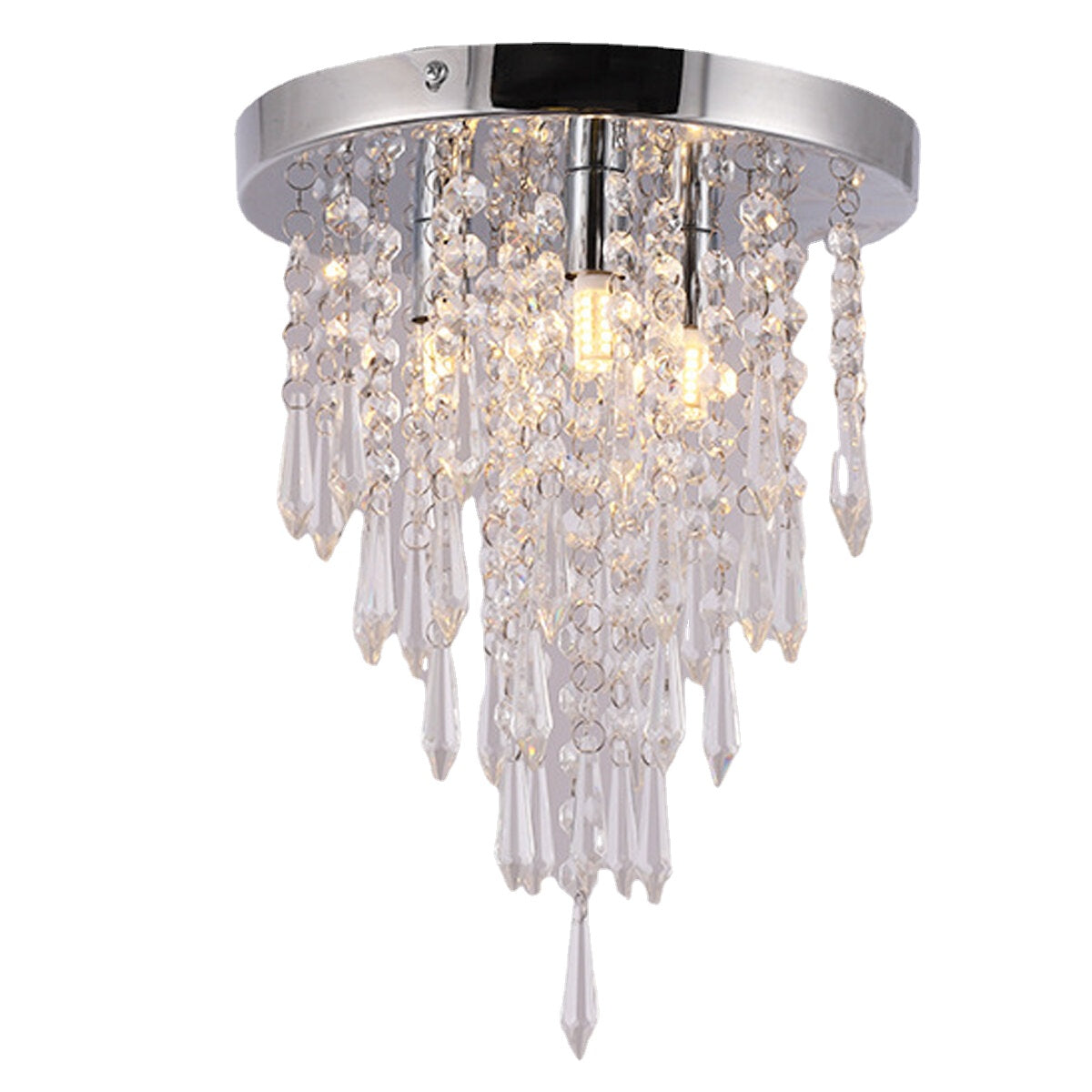 250x265MM Crystal Chandeliers Crystal Ceiling Light For Bedroom Hallway Living Room Kitchen Chrome Finish Without Bulb