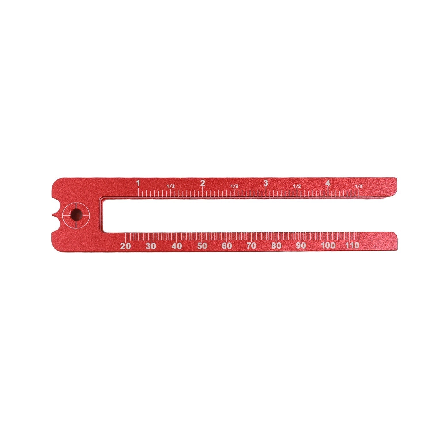 Adjustable Red Woodworking Compass - Multi-functional Tool for Circles, Measuring, and Marking - Durable Aluminum Alloy