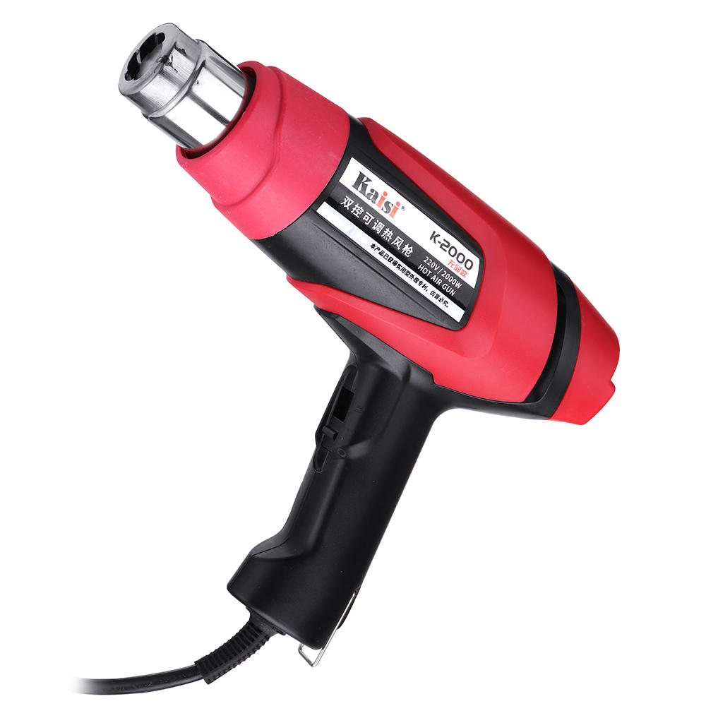 220V 2000W Variable Temperatures Electric Hot Air Shrink Wrapping Thermal Power Tool with 3Pcs Nozzle