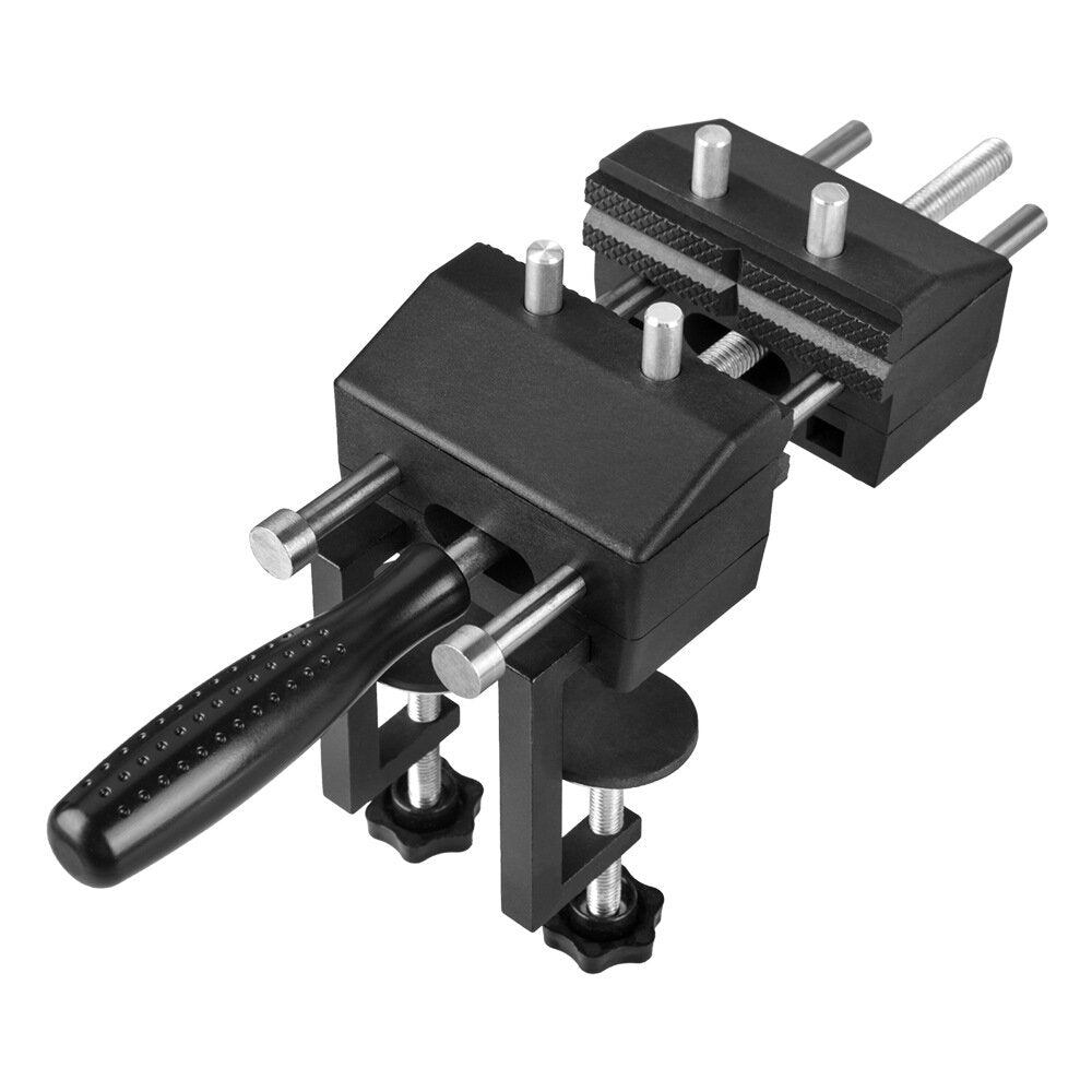 Versatile ABS Workbench Vise with V-Trough Clamp, 4 Columns, Elongated Base, 10-53mm Clamping Range, 85mm Jaw Width