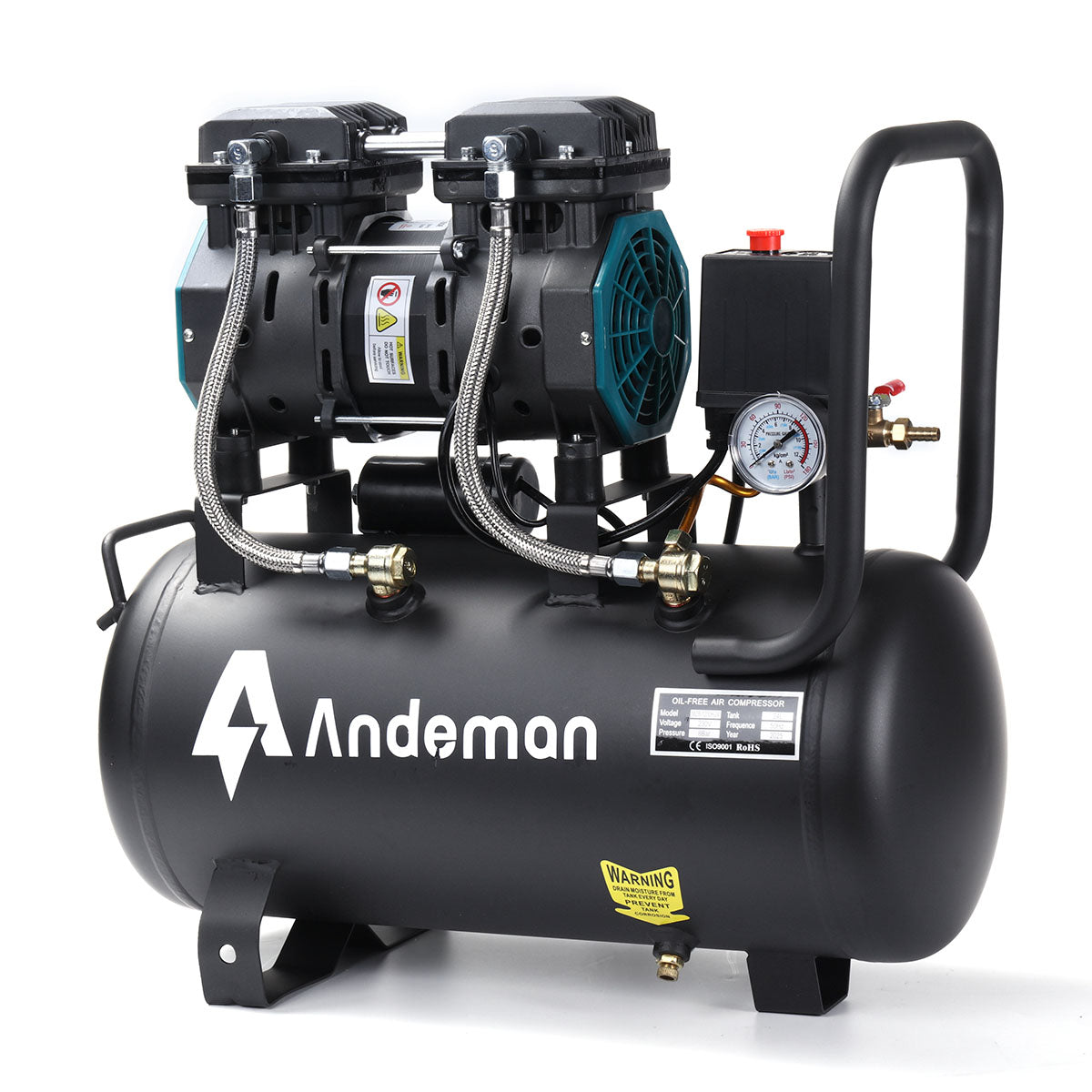 1200H-24 air compressor, oil-free, quiet, low-frequency 230V, 50HZ, 24L, 150W, custom model, high efficiency and low noise