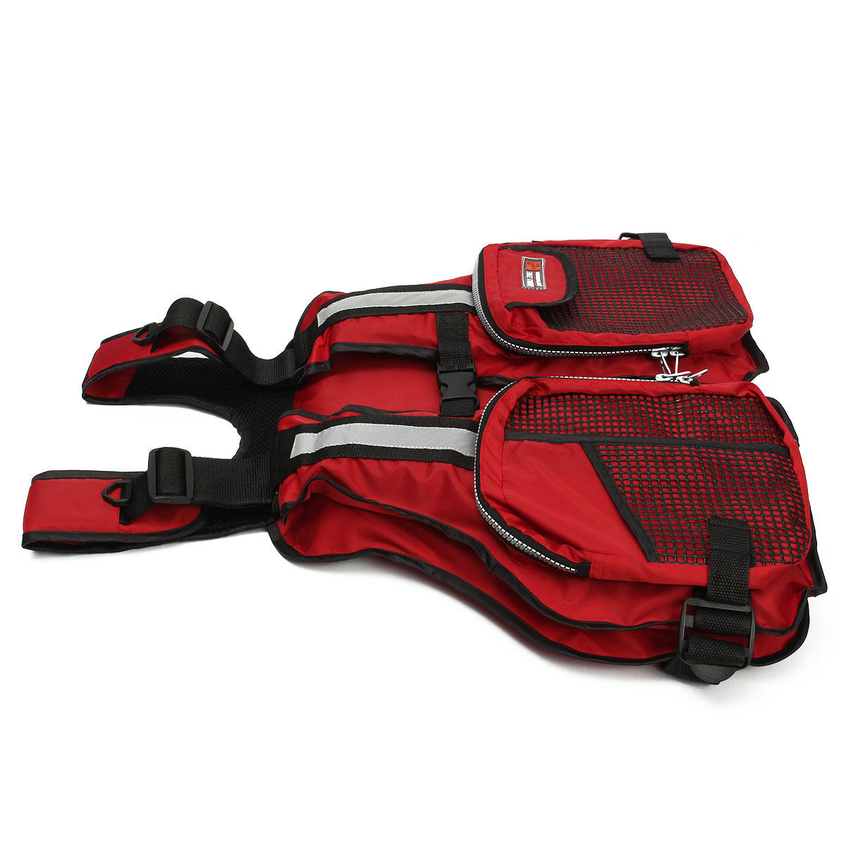 Adult Universal Fishing Life Jacket Sailing Swimming Buoyancy Aid Waistcoat Multi Pocket Reflective Stripe