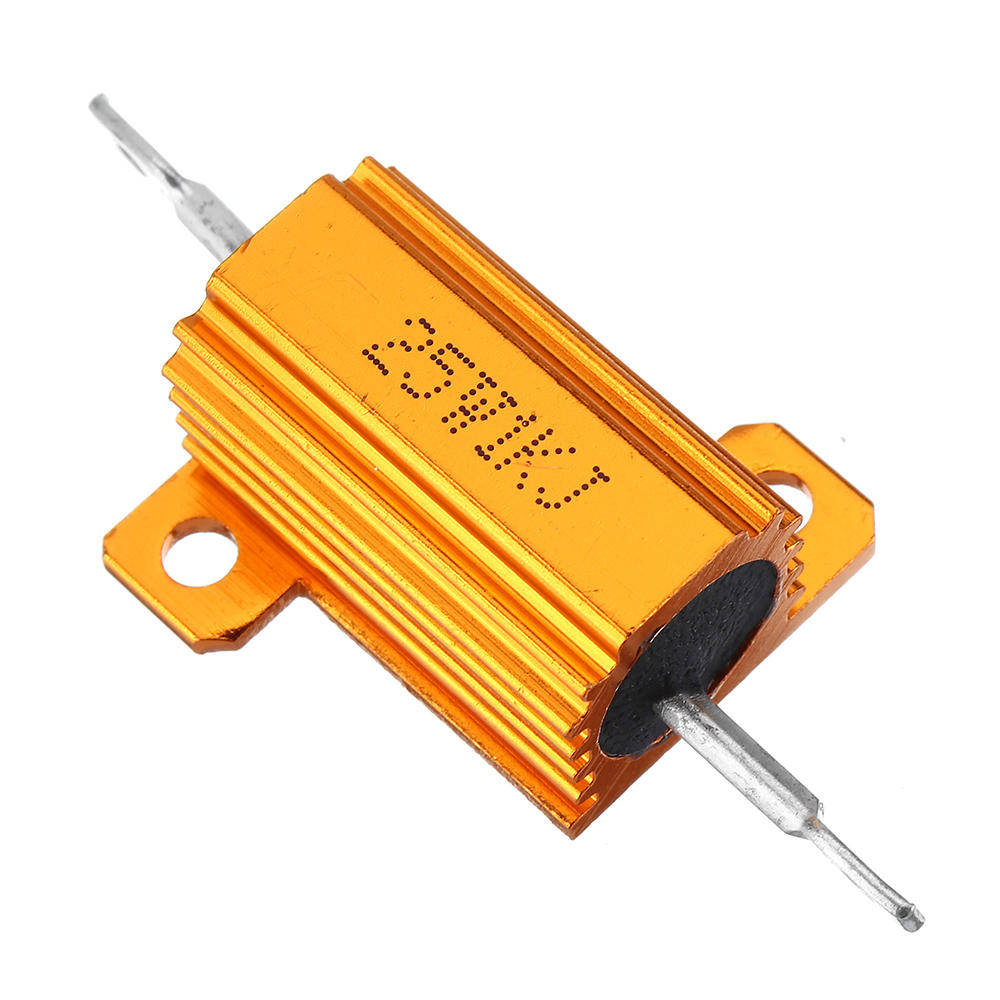 3pcs RX24 25W 1KR 1KRJ Metal Aluminum Case High Power Resistor Golden Metal Shell Case Heatsink Resistance Resistor