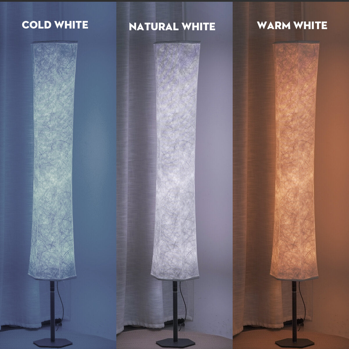 58" Soft Light Modern LED Floor Lamp RGB Color Changing Fabric Shade APP+Remote