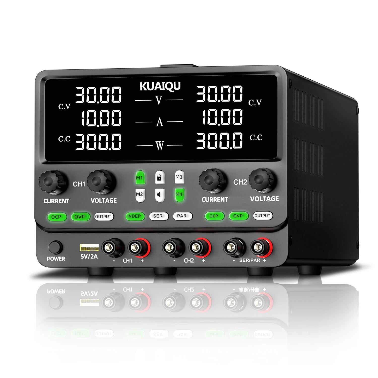 Dual Output Power Supply Adjustable Voltage 0-60V Current 0-20A High Precision OCP OVP Protection Lab Bench Power Supply