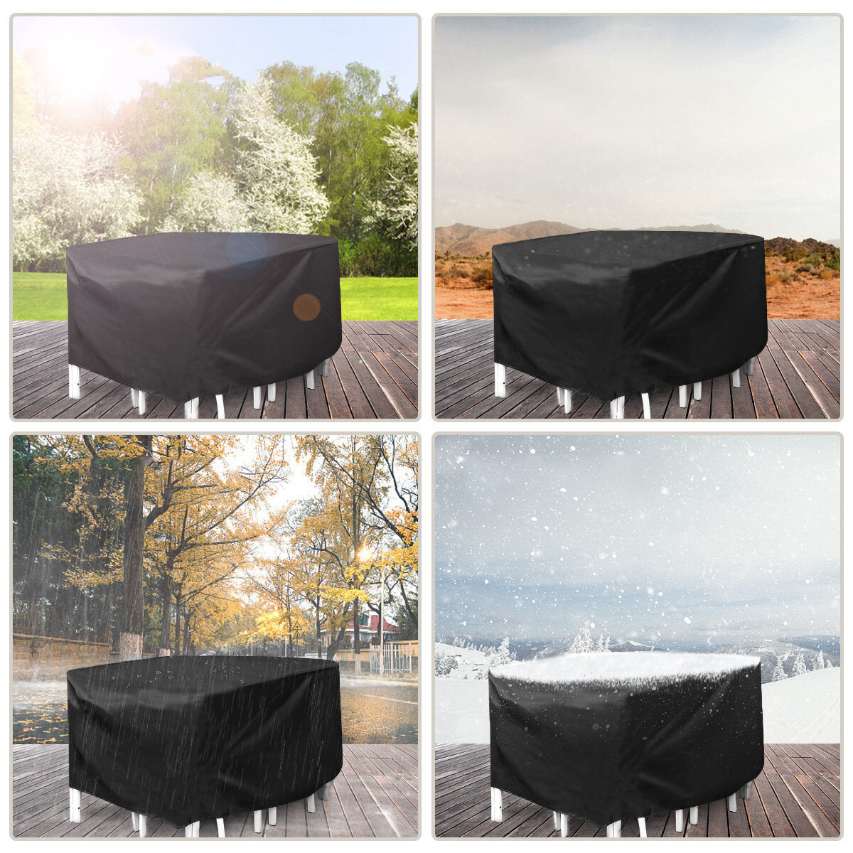 125*125*74CM Cube Garden Furniture Cover Rattan Table Set Cover 600D Heavy Duty Oxford Fabric Patio Set Cover Rattan Furniture Cover