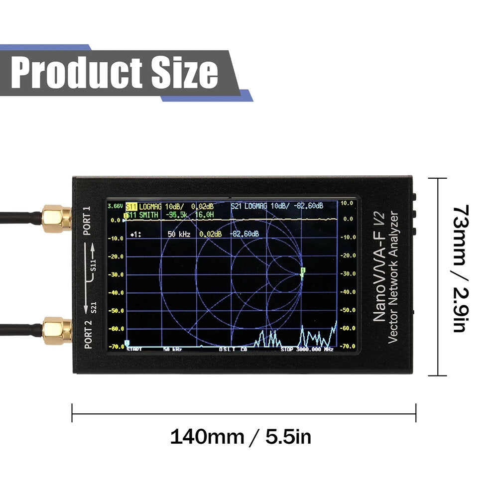 50kHz-3GHz IPS 4.3Inch LCD Display Vector Network Analyzer S-A-A-2 Antenna Analyzer Short Wave HF VHF UHF