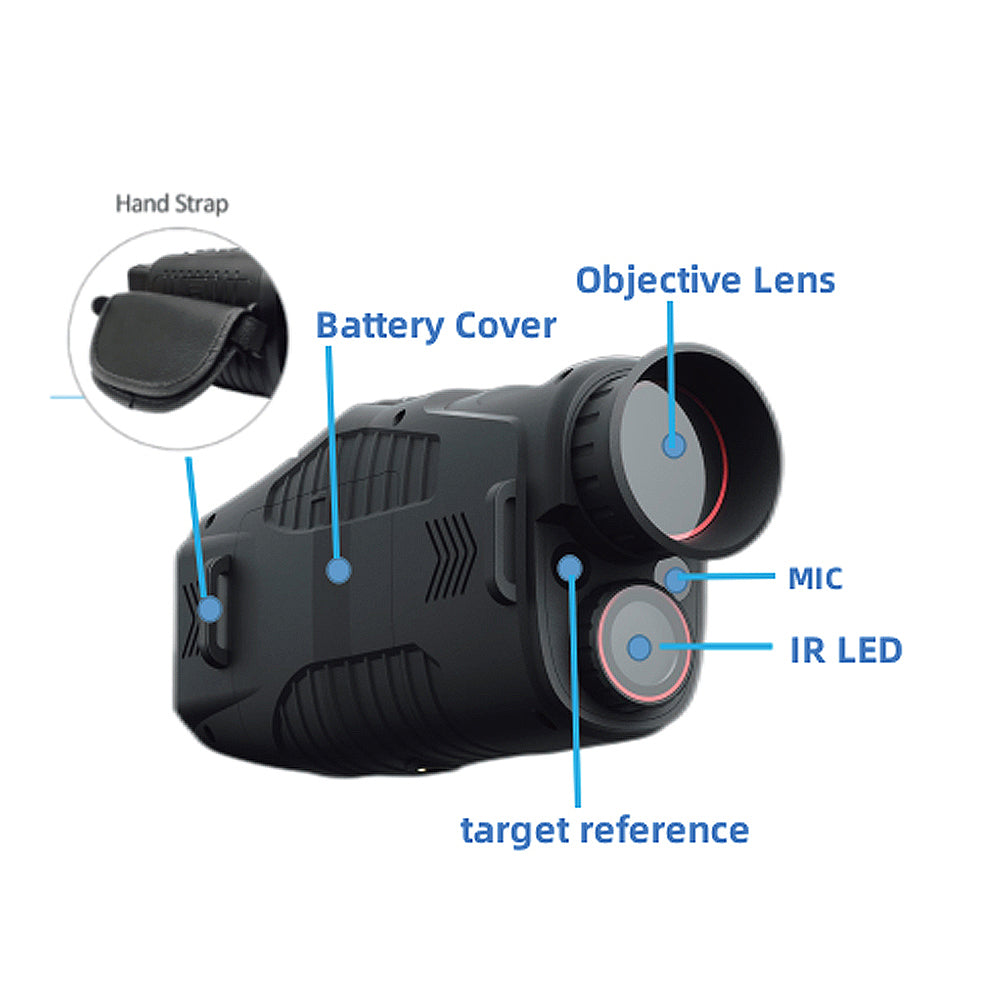 5X Digital Zoom Monocular, 960P HD Infrared Night Vision, Waterproof, 300M Range, Day/Night Dual Use, 7-Level Infrared Light