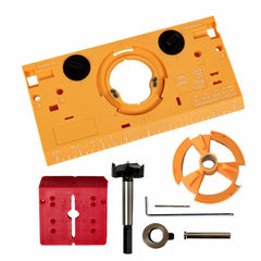 35mm Concealed Hinge Jig Drill Guide for Accurate Woodworking - Easy DIY Tool with Carbide-Tipped Bit Included