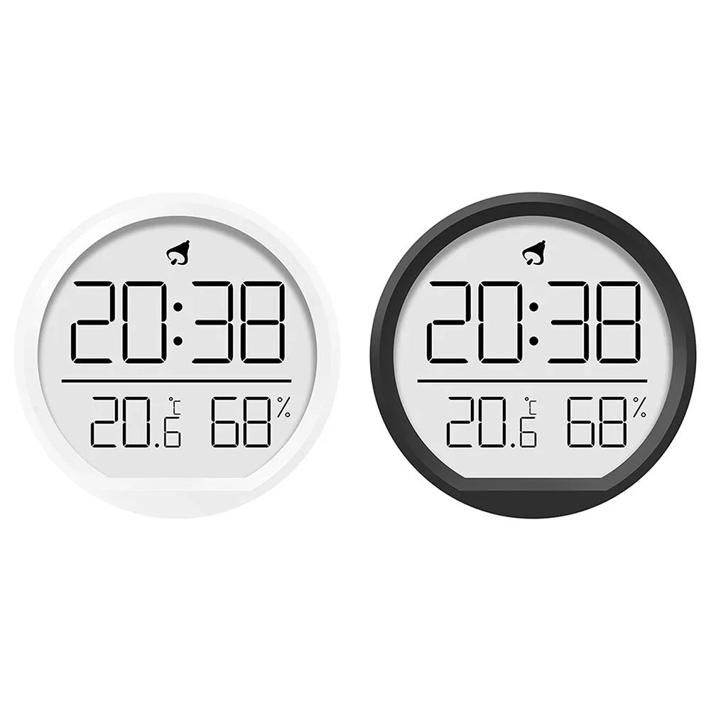 LED Electronic Hygrometer Alarm Clock with Temperature Display, Folding Bracket for Wall or Desk - Ideal for Living Room and Kitchen Decor