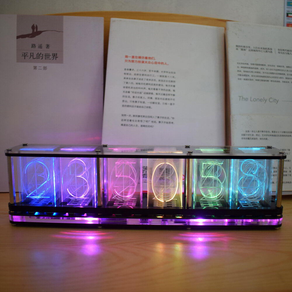 Glow Clock Full Color RGB Glow Tube Clock LED Music Spectrum Kit