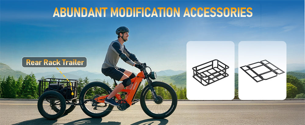 Electric Bike 48V 30AH Battery 2400W(Peak 4000W) Motor Recommended Top Speed 25KM/H 26 Inch Tire Electric Bicycle 190 KM Mileage Range Max Load 180KG