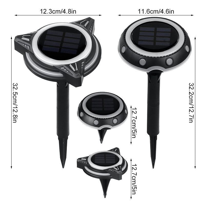 LED Solar Underground Lights Outdoor Waterproof Plastic Garden Decoration Lights Lawn Landscape Lights
