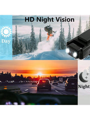 1080P Outdoor Action Camera with 1.3" LCD, Night Vision, WiFi, 128GB Card, Mini Wearable Video Recorder