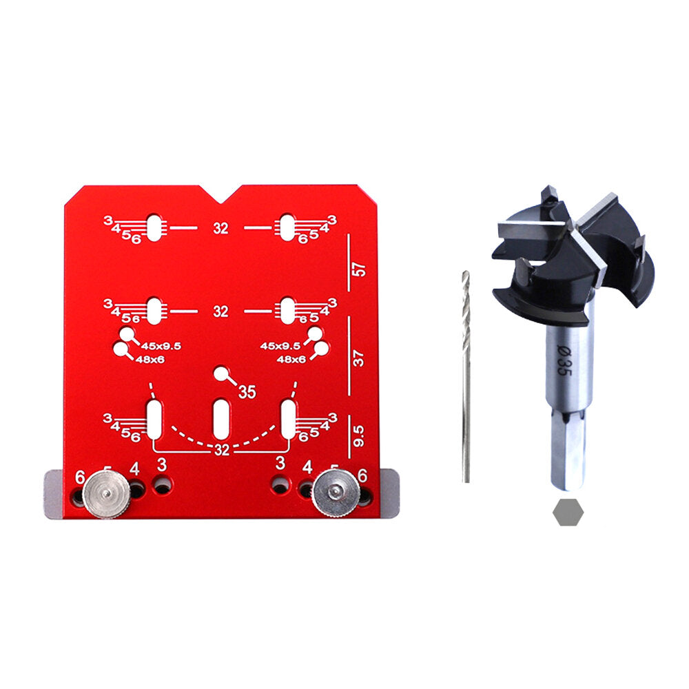 Universal Cabinet Hinge Jig for 45mm/48mm Hinges - Precise Drilling, Multiple Hole Spacing, Durable Metal, Easy Installation