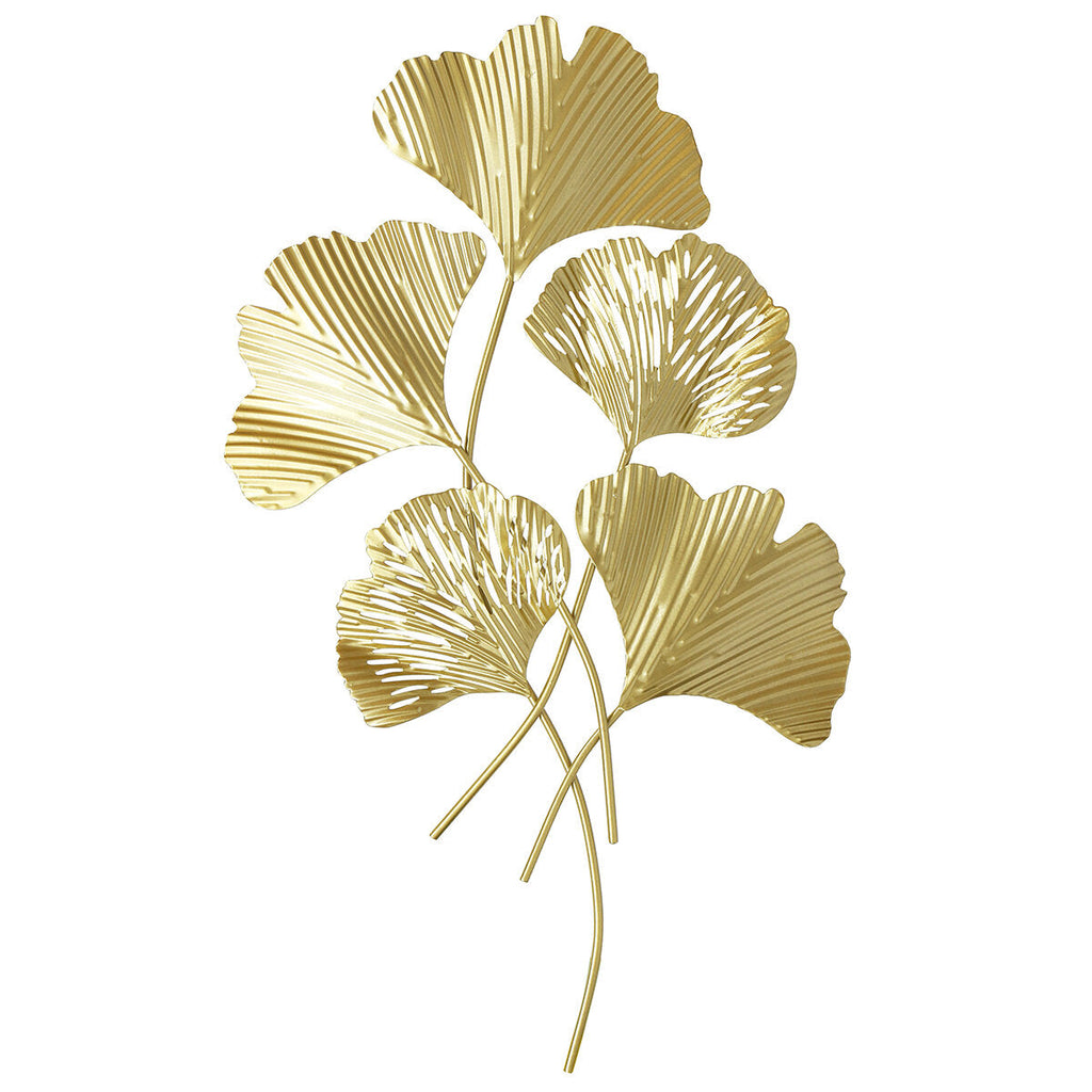 Luxury Ginkgo Gold Leaf Metal Wall Hanging Art Porch Living Room Background Home Wall Decor