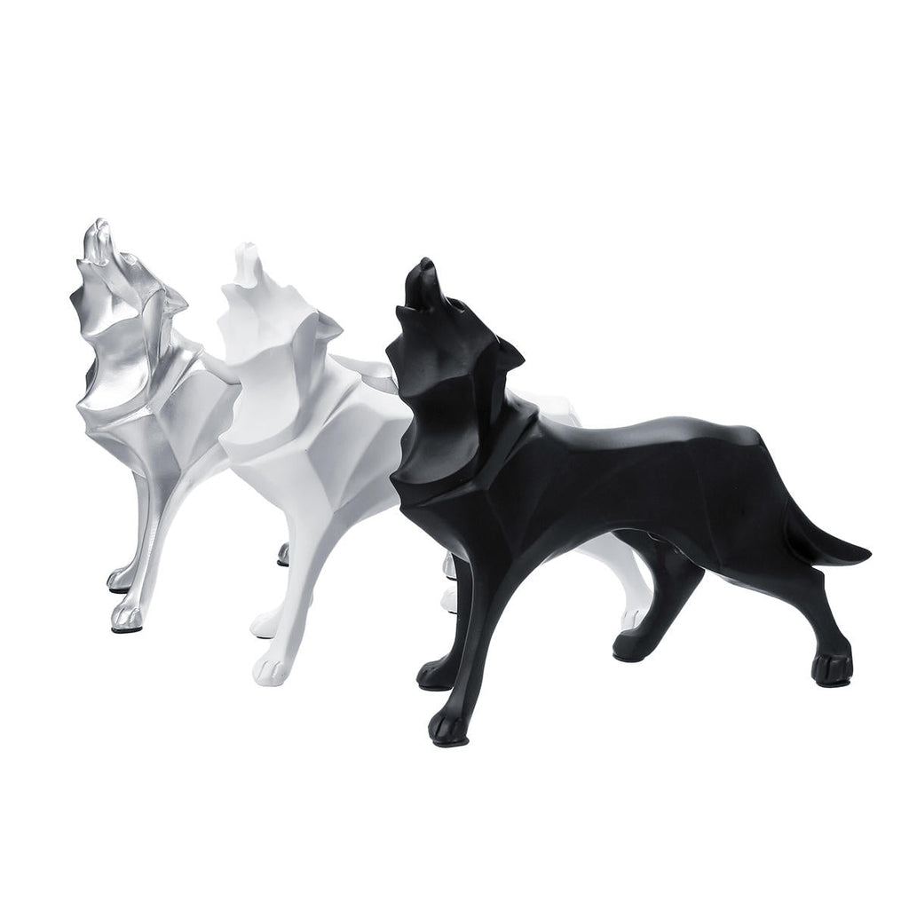 Modern Abstract Art Wolf Statue Resin Geometric Resin Model Gift Decorations