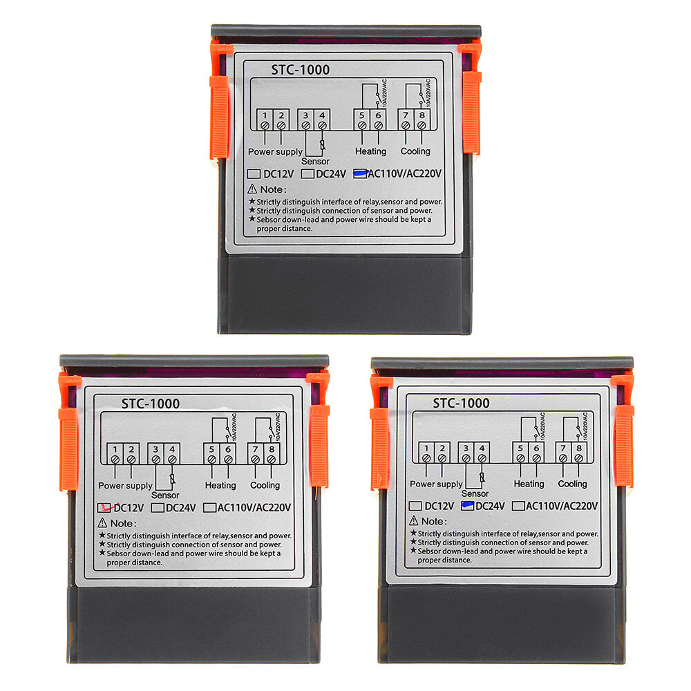 110V/220V/12V/24V 10A 2 Relay Output LED Digital Temperature Controller Thermostat Incubator With Sensor Heater And Cooler