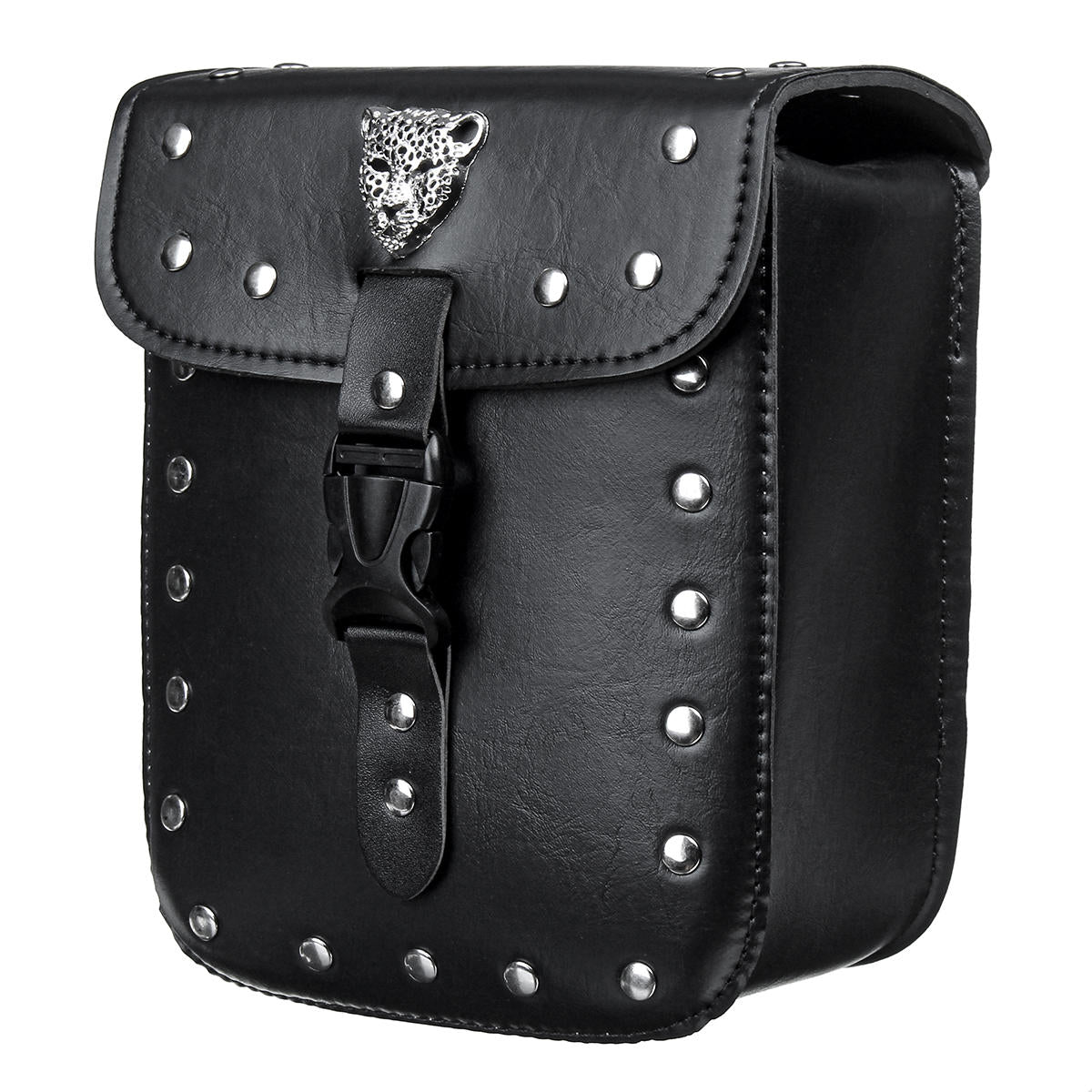 Universal Motorcycle Front Rear Fork Tool Pouch Side Bag Saddlebag PU Leather