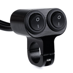 12V 7/8 Inch 22mm Motorcycle Handlebar Double Switch Aluminum Alloy Waterproof Light ON OFF Dual Button Switch