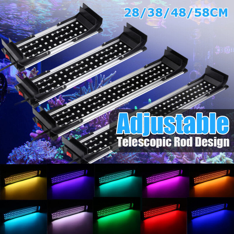 Retractable 25-30cm Tank Fish light RGB 8W 5050 36SMD RGB Tank Fish Lamp Aquarium Lantern With Remote Control