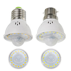 E27 B22 3W Human Body Infrared Sensor Warm White Pure White LED Light Bulb for Stairway AC220V