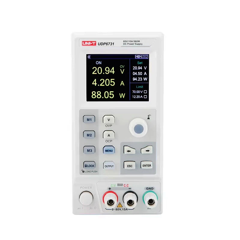 DC Power Supply 0-80V 0-15A 360W Digital Programmable Power Supply Low Ripple RS-232 Communication Adjustable Voltage and Current