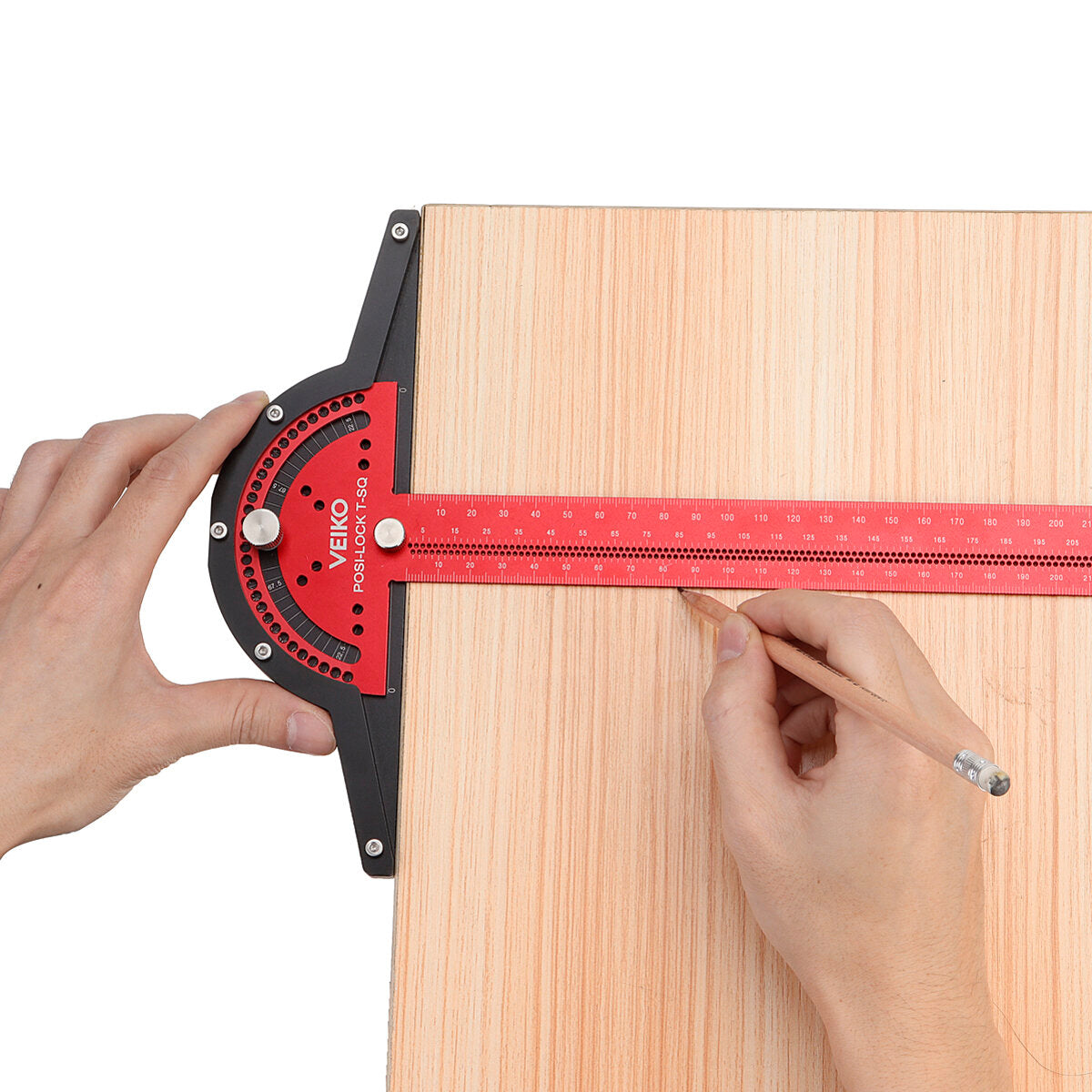 300mm Angle Positioning T Square Ruler - Adjustable 0-75° with 5° Increments for Woodworking and Carpentry Tools