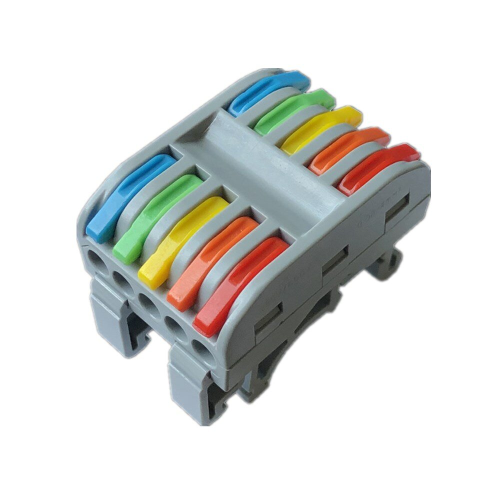 10pole Push In Colorful Quick Wire Cable Connector Terminal Blocks With Guide Rail