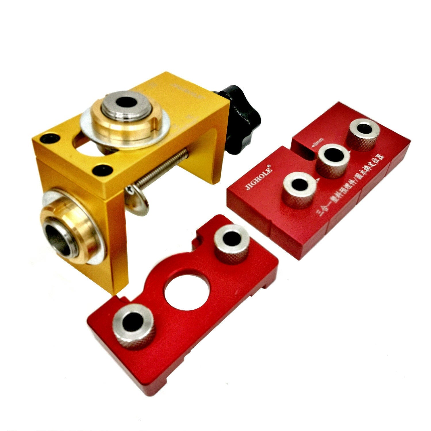 3 In 1 Dowelling Jig Woodworking Adjustable Aluminum Drilling Guide Locator