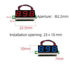 0.28in DC LED Digital Voltmeter 0-100V Auto Car Mobile Power Voltage Testing Detector