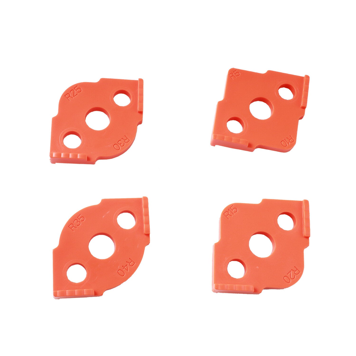 Router Template Kit - 4 ABS Jigs for Woodworking, 8 Sizes (R5-R40), Durable & Easy to Use for Fillet Cuts, 180g