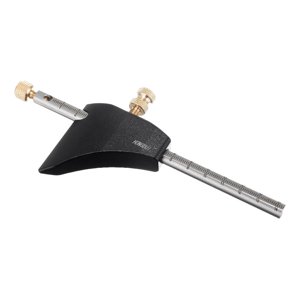 Adjustable Woodworking Scribe Tool - Durable Aluminum Alloy & Stainless Steel, Comfortable Grip, Quick Operation, Black/Silver