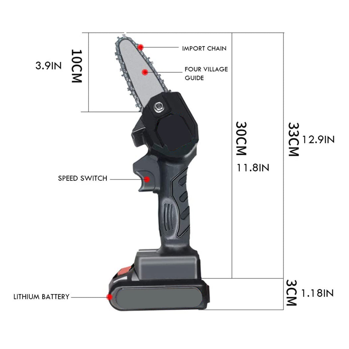 550W 4 Inch Cordless Mini Electric Chainsaw Portable Rechargeable Woodworking Saw
