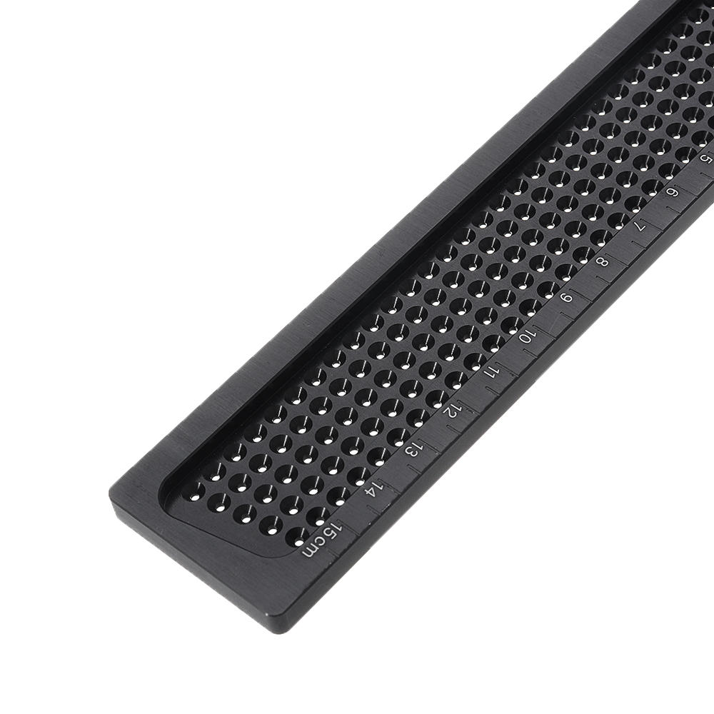 Black Aluminum Alloy T-160 Hole Positioning Measuring Ruler 160mm Metric T Ruler