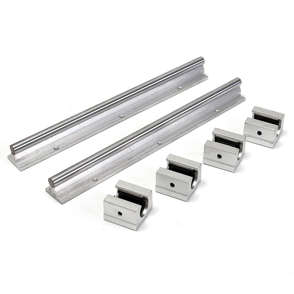 2pcs 400mm Linear Rail Fully Supported Shaft Rod With 4pcs SBR12UU Blocks Lathe Tool