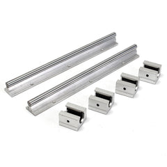 2pcs 400mm Linear Rail Fully Supported Shaft Rod With 4pcs SBR12UU Blocks Lathe Tool