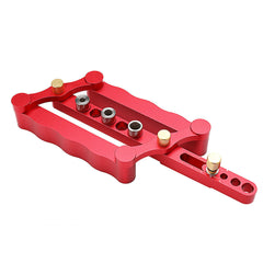 Self-Centering Doweling Jig for Woodworking, 6/8/10mm Drilling Tools, Durable Aluminum & Steel, Adjustable Stop