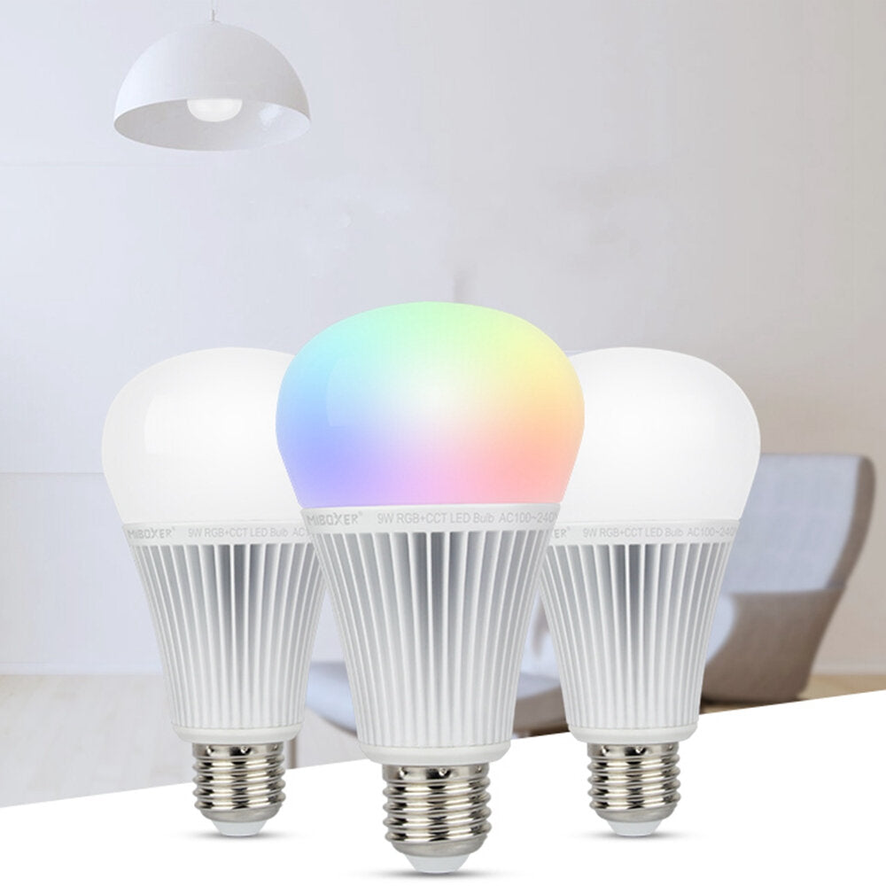 9W DMX512 RGB+CCT E27 Smart Bulb 2.4G APP Voice Control LED Light AC100-240V
