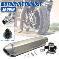38-51mm Universal Motorcycle Signal Outlet Exhaust Muffler Tail Pipe Kit